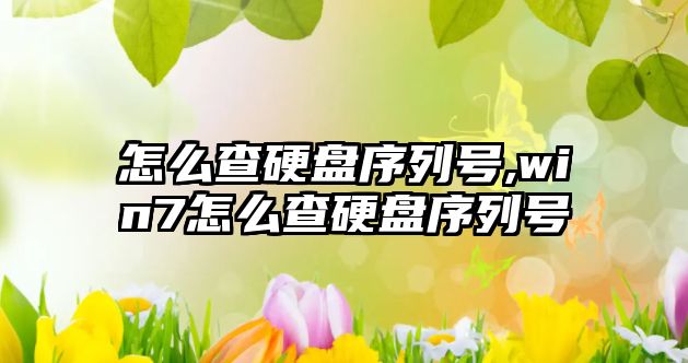 怎么查硬盤(pán)序列號,win7怎么查硬盤(pán)序列號