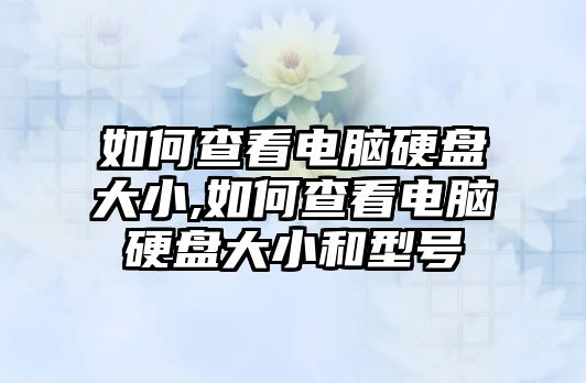 如何查看電腦硬盤(pán)大小,如何查看電腦硬盤(pán)大小和型號