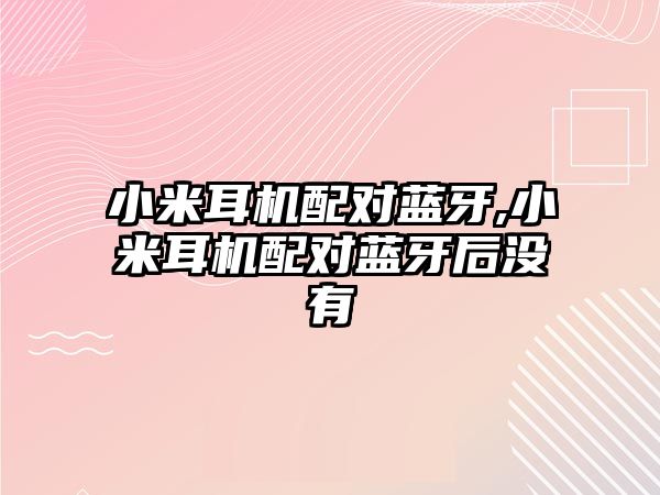 小米耳機配對藍牙,小米耳機配對藍牙后沒(méi)有