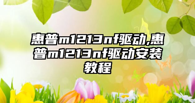惠普m1213nf驅動(dòng),惠普m1213nf驅動(dòng)安裝教程