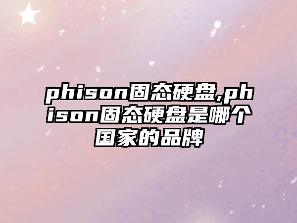 phison固態(tài)硬盤(pán),phison固態(tài)硬盤(pán)是哪個(gè)國家的品牌