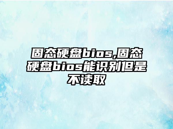 固態(tài)硬盤(pán)bios,固態(tài)硬盤(pán)bios能識別但是不讀取