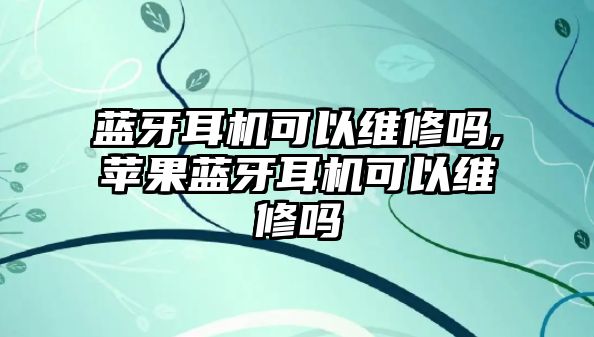 藍牙耳機可以維修嗎,蘋(píng)果藍牙耳機可以維修嗎