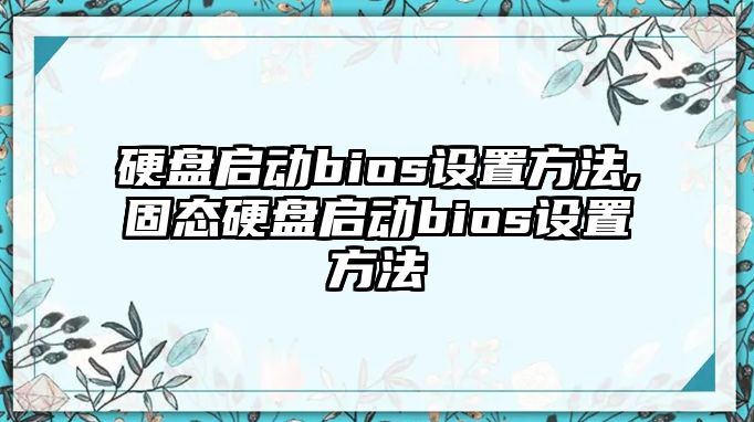 硬盤(pán)啟動(dòng)bios設置方法,固態(tài)硬盤(pán)啟動(dòng)bios設置方法