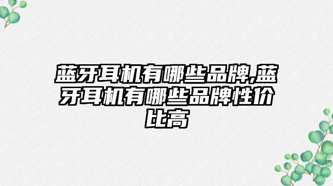 藍牙耳機有哪些品牌,藍牙耳機有哪些品牌性?xún)r(jià)比高
