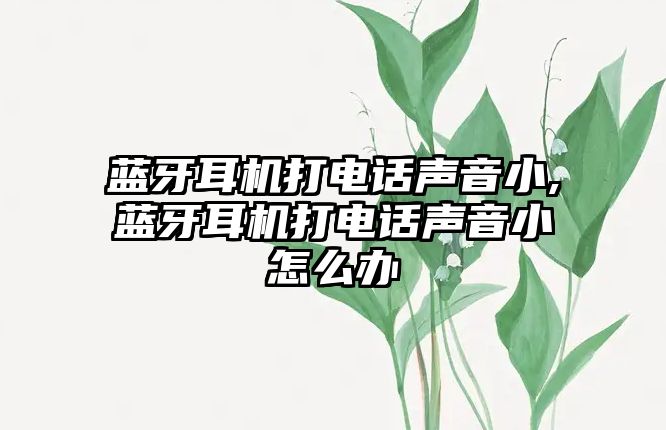 藍牙耳機打電話(huà)聲音小,藍牙耳機打電話(huà)聲音小怎么辦