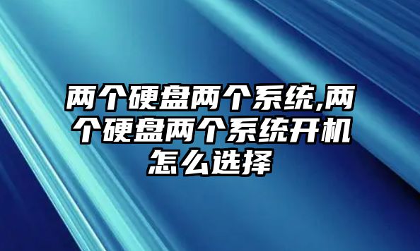 兩個(gè)硬盤(pán)兩個(gè)系統,兩個(gè)硬盤(pán)兩個(gè)系統開(kāi)機怎么選擇
