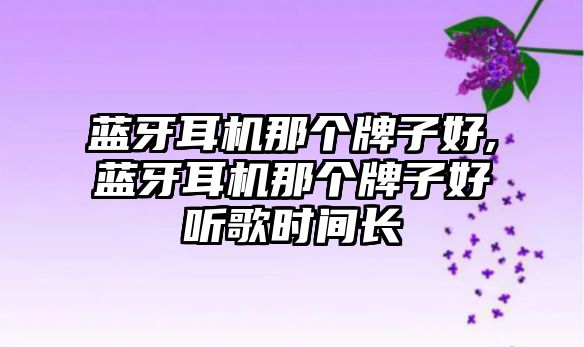 藍牙耳機那個(gè)牌子好,藍牙耳機那個(gè)牌子好聽(tīng)歌時(shí)間長(cháng)