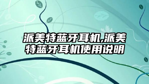 派美特藍牙耳機,派美特藍牙耳機使用說(shuō)明