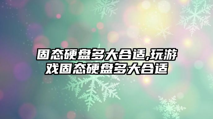固態(tài)硬盤(pán)多大合適,玩游戲固態(tài)硬盤(pán)多大合適