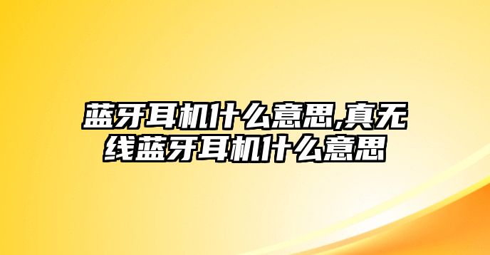 藍牙耳機什么意思,真無(wú)線(xiàn)藍牙耳機什么意思