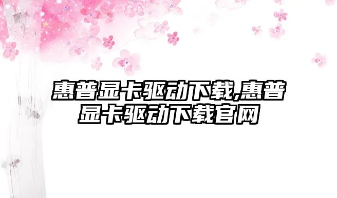 惠普顯卡驅動(dòng)下載,惠普顯卡驅動(dòng)下載官網(wǎng)
