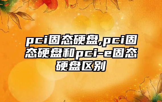 pci固態(tài)硬盤(pán),pci固態(tài)硬盤(pán)和pci-e固態(tài)硬盤(pán)區別