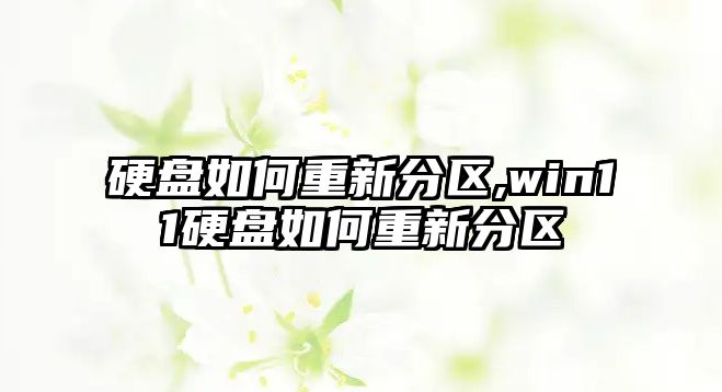 硬盤(pán)如何重新分區,win11硬盤(pán)如何重新分區