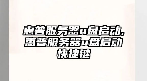惠普服務(wù)器u盤(pán)啟動(dòng),惠普服務(wù)器u盤(pán)啟動(dòng)快捷鍵