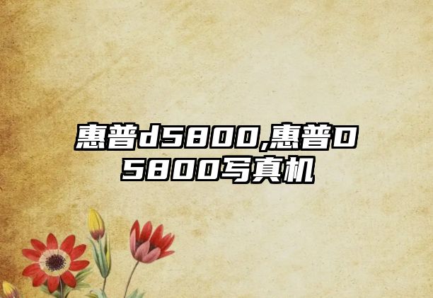 惠普d5800,惠普D5800寫(xiě)真機
