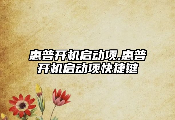 惠普開(kāi)機啟動(dòng)項,惠普開(kāi)機啟動(dòng)項快捷鍵
