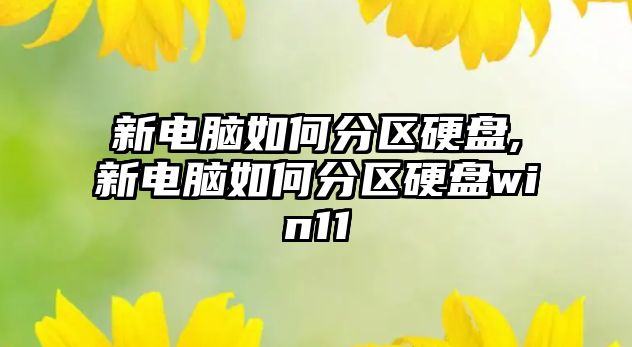 新電腦如何分區硬盤(pán),新電腦如何分區硬盤(pán)win11