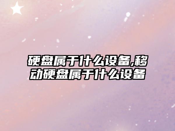 硬盤(pán)屬于什么設備,移動(dòng)硬盤(pán)屬于什么設備