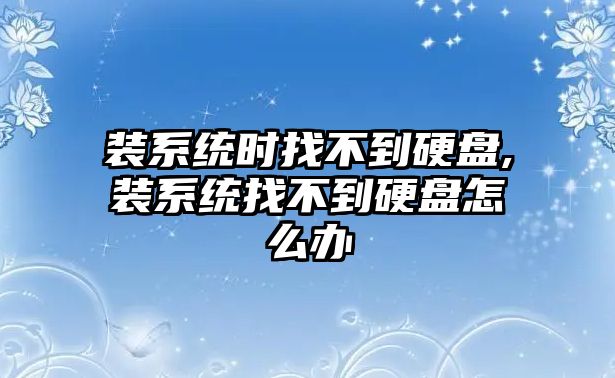 裝系統時(shí)找不到硬盤(pán),裝系統找不到硬盤(pán)怎么辦