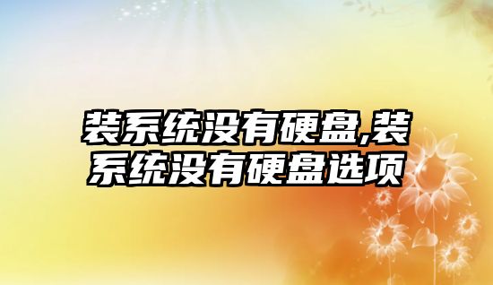 裝系統沒(méi)有硬盤(pán),裝系統沒(méi)有硬盤(pán)選項