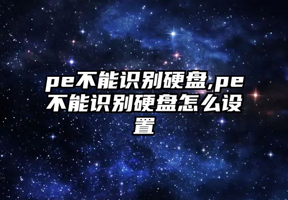 pe不能識別硬盤(pán),pe不能識別硬盤(pán)怎么設置