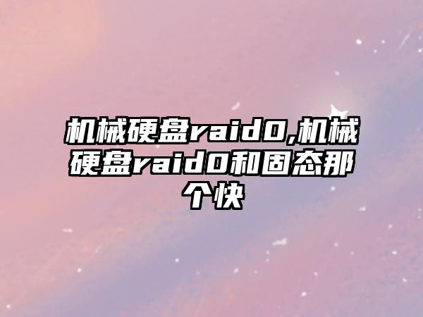 機械硬盤(pán)raid0,機械硬盤(pán)raid0和固態(tài)那個(gè)快
