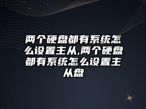 兩個(gè)硬盤(pán)都有系統怎么設置主從,兩個(gè)硬盤(pán)都有系統怎么設置主從盤(pán)