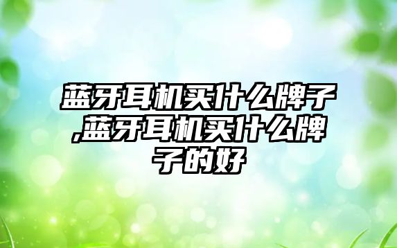 藍牙耳機買(mǎi)什么牌子,藍牙耳機買(mǎi)什么牌子的好