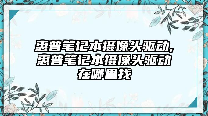 惠普筆記本攝像頭驅動(dòng),惠普筆記本攝像頭驅動(dòng)在哪里找