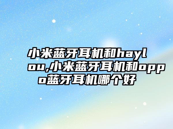 小米藍牙耳機和haylou,小米藍牙耳機和oppo藍牙耳機哪個(gè)好