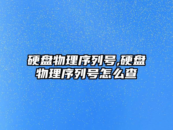 硬盤(pán)物理序列號,硬盤(pán)物理序列號怎么查