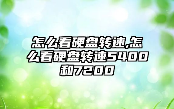 怎么看硬盤(pán)轉速,怎么看硬盤(pán)轉速5400和7200