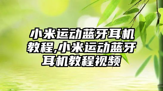 小米運動(dòng)藍牙耳機教程,小米運動(dòng)藍牙耳機教程視頻