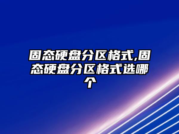 固態(tài)硬盤(pán)分區格式,固態(tài)硬盤(pán)分區格式選哪個(gè)