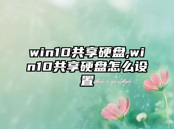 win10共享硬盤(pán),win10共享硬盤(pán)怎么設置
