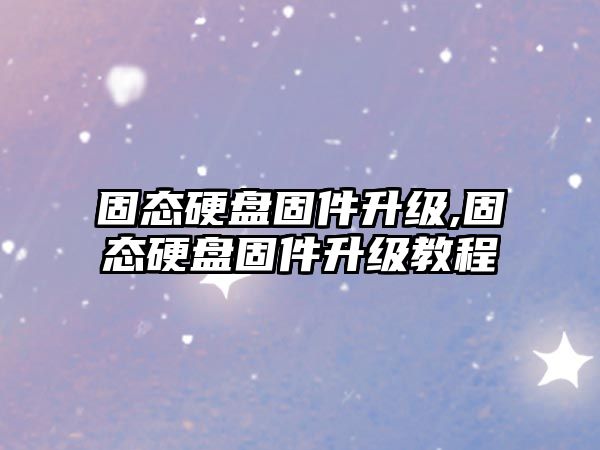 固態(tài)硬盤(pán)固件升級,固態(tài)硬盤(pán)固件升級教程