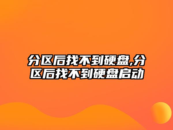 分區后找不到硬盤(pán),分區后找不到硬盤(pán)啟動(dòng)