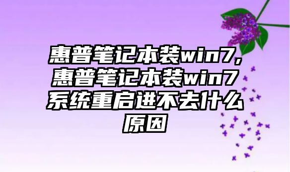 惠普筆記本裝win7,惠普筆記本裝win7系統重啟進(jìn)不去什么原因