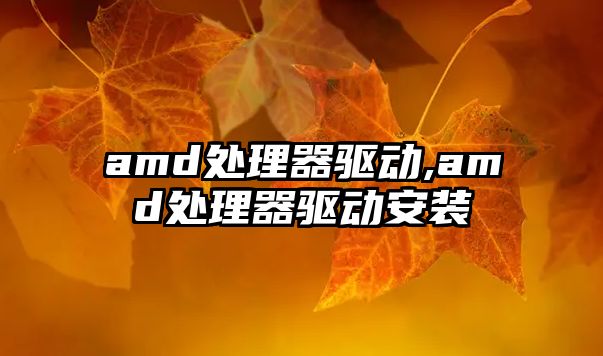 amd處理器驅動(dòng),amd處理器驅動(dòng)安裝