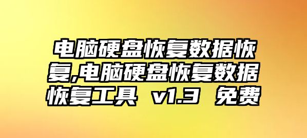 電腦硬盤(pán)恢復數據恢復,電腦硬盤(pán)恢復數據恢復工具 v1.3 免費