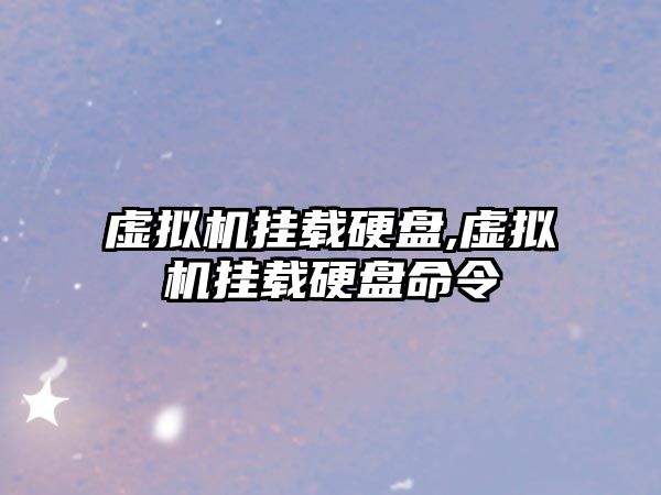 虛擬機掛載硬盤(pán),虛擬機掛載硬盤(pán)命令