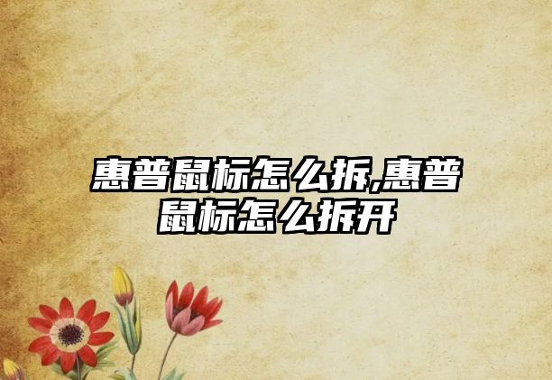 惠普鼠標怎么拆,惠普鼠標怎么拆開(kāi)