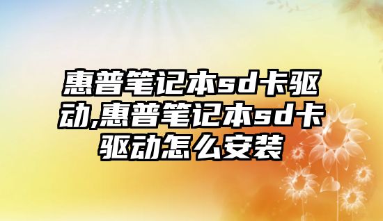 惠普筆記本sd卡驅動(dòng),惠普筆記本sd卡驅動(dòng)怎么安裝