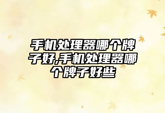 手機處理器哪個(gè)牌子好,手機處理器哪個(gè)牌子好些