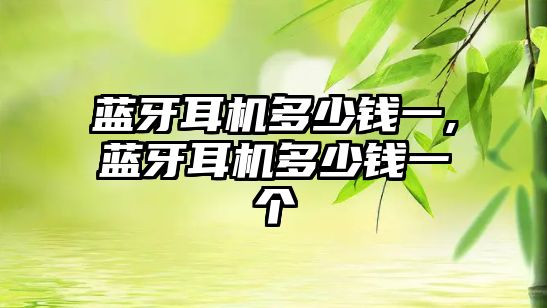 藍牙耳機多少錢(qián)一,藍牙耳機多少錢(qián)一個(gè)