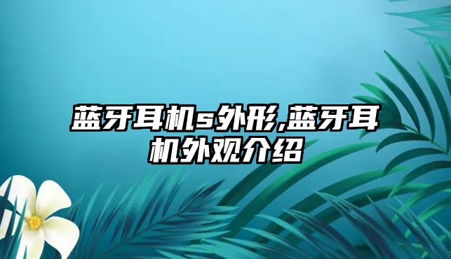 藍牙耳機s外形,藍牙耳機外觀(guān)介紹