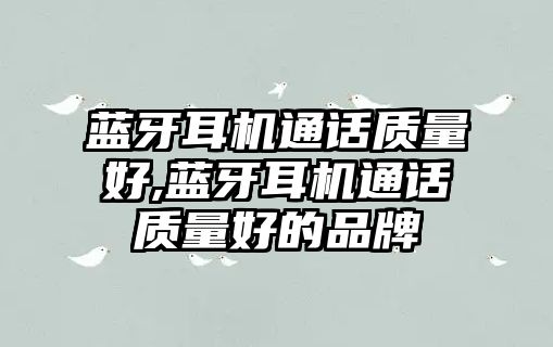 藍牙耳機通話(huà)質(zhì)量好,藍牙耳機通話(huà)質(zhì)量好的品牌