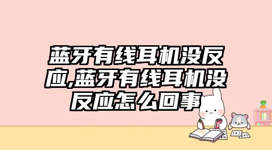 藍牙有線(xiàn)耳機沒(méi)反應,藍牙有線(xiàn)耳機沒(méi)反應怎么回事