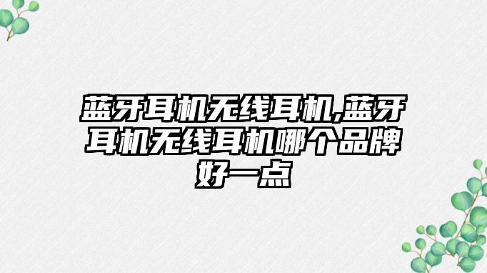 藍牙耳機無(wú)線(xiàn)耳機,藍牙耳機無(wú)線(xiàn)耳機哪個(gè)品牌好一點(diǎn)